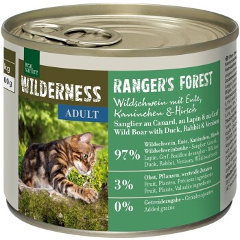 REAL NATURE WILDERNESS Adult Ranger's Forest Dzik z kaczką, królikiem i jeleniną 6x200 g