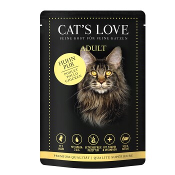 CAT'S LOVE mokra karma dla kota Adult w galaretce Kurczak pur 12x85 g