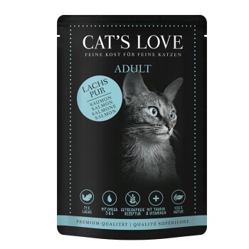 CAT'S LOVE mokra karma dla kota Adult w galaretce Classic czysty łosoś z olejem z krokosza i pietruszką 12x85 g