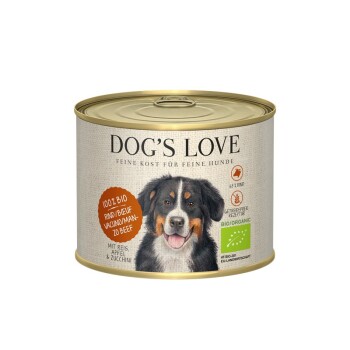 DOG'S LOVE BIO 6 x 200 g Wołowina z ryżem, jabłkiem i cukinią