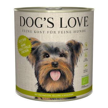 DOG'S LOVE BIO 6 x 800 g Kurczak z gryką i selerem