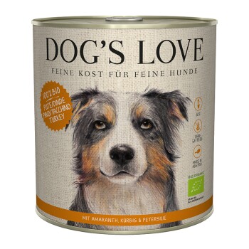 DOG'S LOVE BIO 6 x 800 g Indyk z szarłatem i dynią