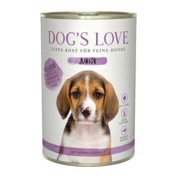 DOG'S LOVE Junior Jagnięcina z dynią 6x400 g