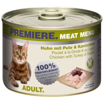 PREMIERE Meat Menu Adult Kurczak, indyk i królik 6x200 g