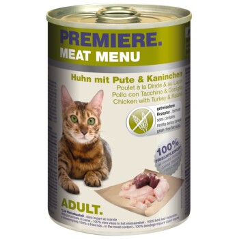 PREMIERE Meat Menu Adult Kurczak, indyk i królik 6x400 g