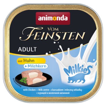 animonda Vom Feinsten Adult z nadzieniem mlecznym 32 x 100 g z kurczakiem i nadzieniem mlecznym