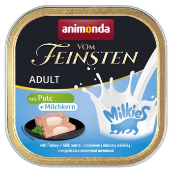 animonda Vom Feinsten Adult z nadzieniem mlecznym 32 x 100 g z indykiem i nadzieniem mlecznym