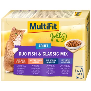 MultiFit Adult Jelly Duo Fish & Classic Mix Zestaw mieszany 12x100 g