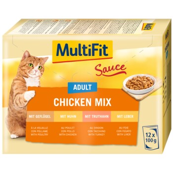 MultiFit Adult Sauce Chicken Mix Zestaw mieszany 12x100 g