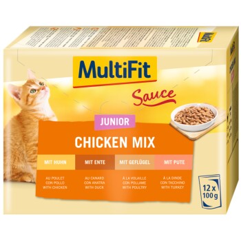 MultiFit Junior Sauce Chicken Mix Zestaw mieszany 12x100 g