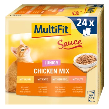 MultiFit Junior Sauce Chicken Mix Zestaw mieszany 24x100 g