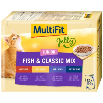 MultiFit Junior Jelly Fish & Classic Mix Zestaw mieszany 12x100 g