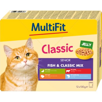 MultiFit Senior Jelly Fish & Classic Mix Zestaw mieszany 12x100 g