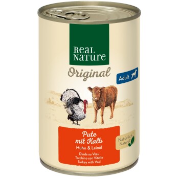 REAL NATURE ADULT Indyk z cielęciną 6x400 g