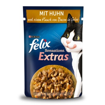 Felix Sensations Extras w galarecie 26x 85 g Z kurczakiem i dodatkiem bekonu