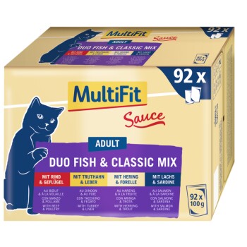 MultiFit Adult Sauce Duo Fish & Classic Mix Zestaw mieszany XXL 92 x 100 g