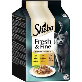 Sheba Fresh & Fine mokra karma dla dorosłych kotów, multipak, w sosie 36x50 g Kurczak, indyk i kaczka