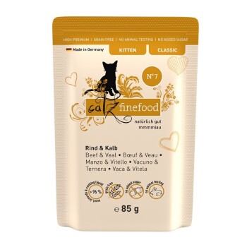 Catz finefood mokra karma dla kota Classic Kitten Nr 7 Wołowina i cielęcina 16x85 g