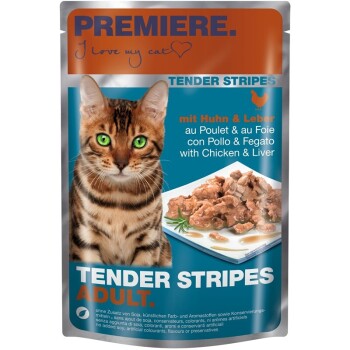 PREMIERE Tender Stripes Kurczak i wątróbka 28x85 g