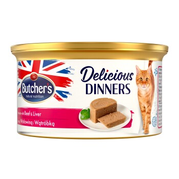 Butcher's Delicious Dinners Cat mus 24x85g z wołowiną i wątróbką
