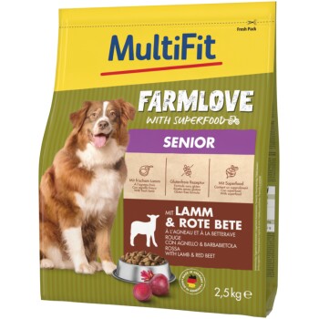 MultiFit Farmlove karma sucha dla psa seniora, z jagnięciną i burakiem 2,5 kg