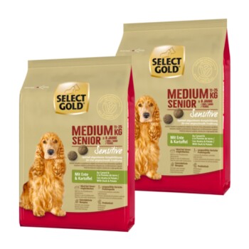 SELECT GOLD Sensitive Senior Medium Kaczka i ziemniaki 2x1 kg