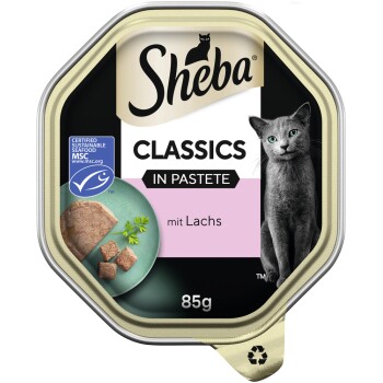 Sheba Classics mokra karma dla dorosłych kotów, pasztet 22x85g Łosoś