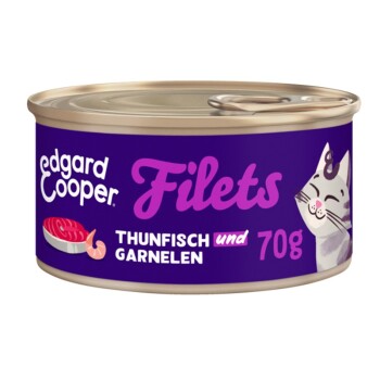 Edgard & Cooper mokra karma dla kota Adult Fillets Tuńczyk z krewetkami 24x70 g