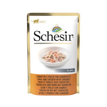 Schesir Adult 20 x 85 g Tuńczyk i kurczak z krewetkami