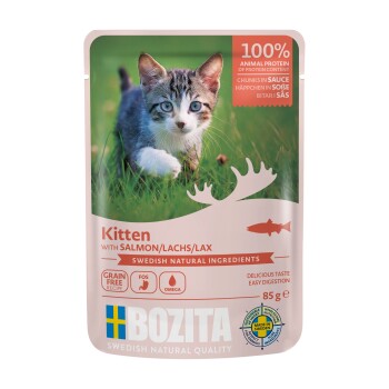 BOZITA Kitten kawałki w sosie 12x85g Łosoś