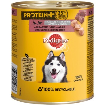 Pedigree Puszka Protein+ w formie pasztetu 12 x 800 g Dziczyzna i drób