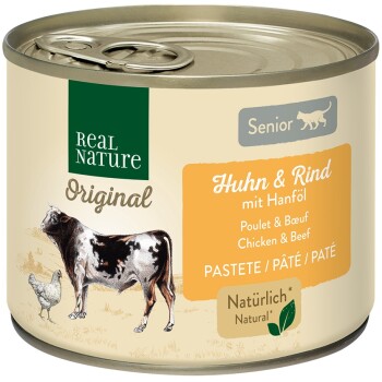REAL NATURE Senior Kurczak i Wołowina z olejem z konopi 6x200 g