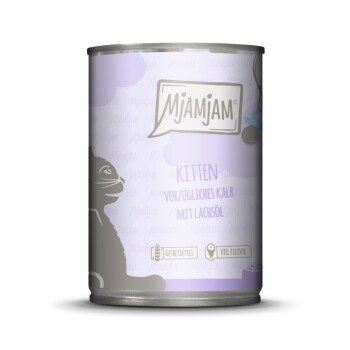 MjAMjAM Kitten soczysty kurczak z olejem z łososia 6 x 400 g Cielęcina z olejem z łososia 6x400 g