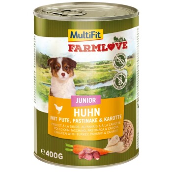 MultiFit Farmlove Junior Kurczak z indykiem 6x400 g