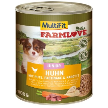 MultiFit Farmlove Junior Kurczak z indykiem 6x800 g