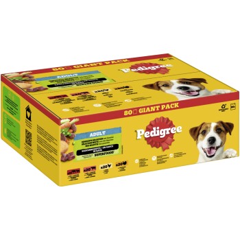 Pedigree mokra karma dla dorosłych psów, multipak, mieszanka z warzywami, w sosie 80x100 g