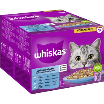 Whiskas 1+ Wielopak Ryba Wybór w galarecie 24 x 85 g