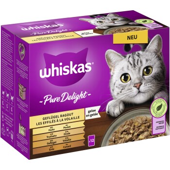 Whiskas Pure Delight Wielopak Drób Ragout w galarecie 12 x 85 g