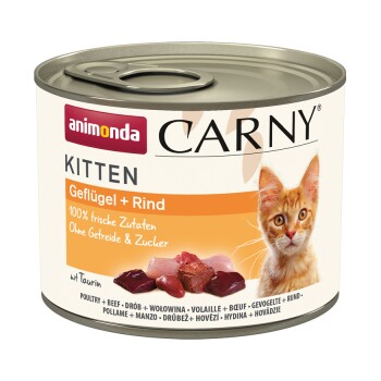 animonda Carny mokra karma dla kociąt Drób i wołowina 12x200 g