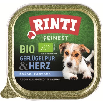 RINTI Feinest Bio Sam drób i serca 44x150 g