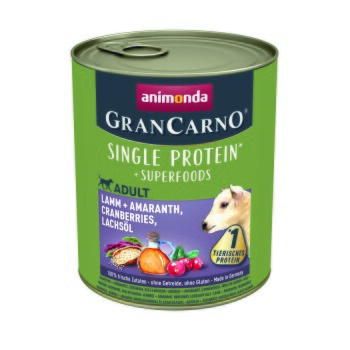 animonda GranCarno Adult Superfoods Jagnięcina i amarant, żurawina, olej z łososia 12x800 g