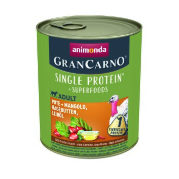 animonda GranCarno Adult Superfoods Indyk i boćwina, dzika róża, olej lniany 12x800 g