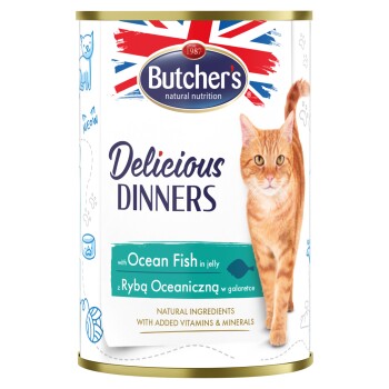 Butcher's Delicious Dinners kawałki w galaretce 24 x 400 g Ryba morska