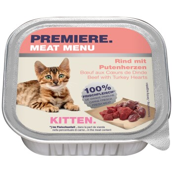 PREMIERE PREMIERg Meat Menu Kitten Wołowina z sercami indyka 64x100 g