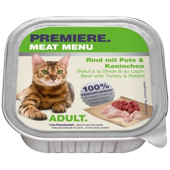 PREMIERE Meat Menu Adult Wolowina, indyk, królik 32x100 g