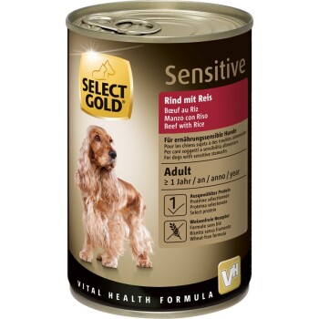 SELECT GOLD mokra karma dla psa Sensitive Adult Wołowina z ryżem 12x400 g