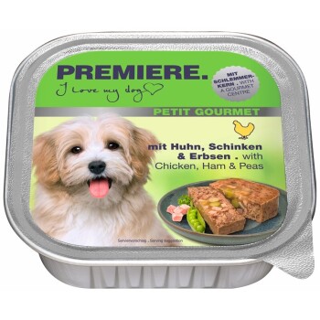 PREMIERE Petit Gourmet Kurczak, szynka i groch 44x150 g