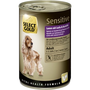 SELECT GOLD mokra karma dla psa Sensitive Adult Jagnięcina z łososiem i ziemniakami 24x400 g