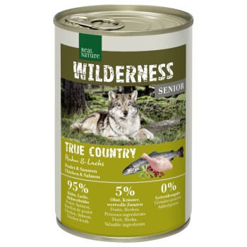 REAL NATURE WILDERNESS Senior True Country kurczak i łosoś 12x400 g