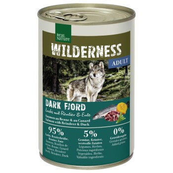 REAL NATURE WILDERNESS Adult Dark Fjor Łosoś z reniferem i kaczką 12x400 g